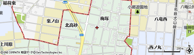 愛知県一宮市千秋町加納馬場梅塚94周辺の地図