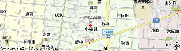 愛知県一宮市小赤見周辺の地図