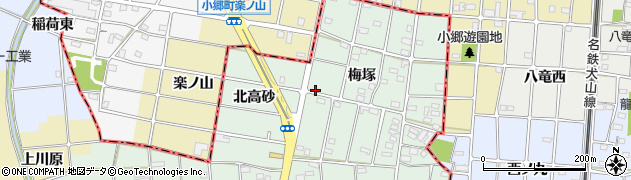 愛知県一宮市千秋町加納馬場梅塚86周辺の地図