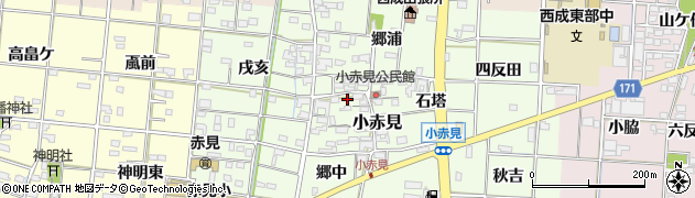 愛知県一宮市小赤見郷中831周辺の地図