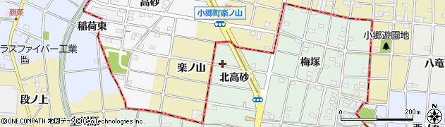 愛知県一宮市千秋町加納馬場（北高砂）周辺の地図