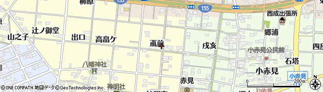 愛知県一宮市大赤見（颪前）周辺の地図