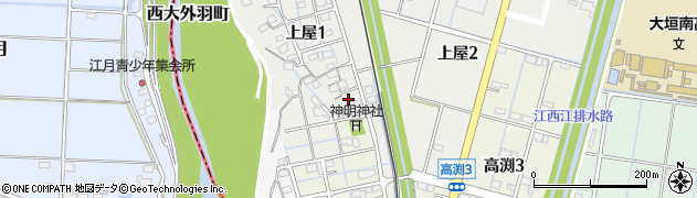 岐阜県大垣市上屋1丁目123周辺の地図