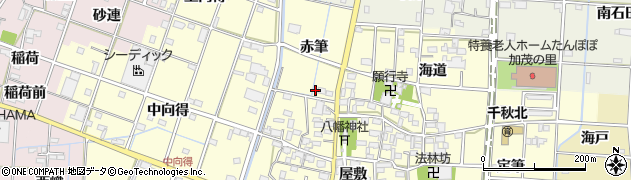愛知県一宮市千秋町浮野赤筆84周辺の地図