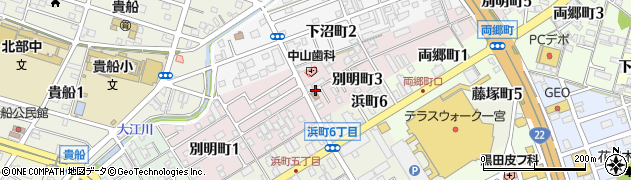 愛知県一宮市別明町周辺の地図
