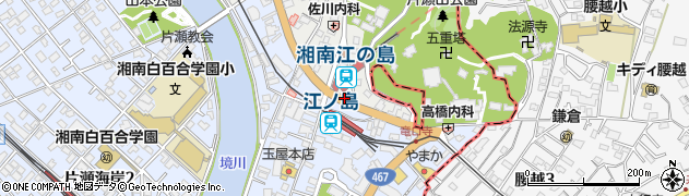 江ノ島駅前周辺の地図