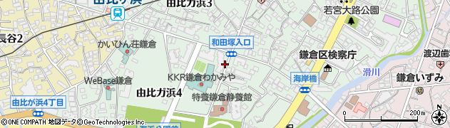 神奈川県鎌倉市由比ガ浜4丁目周辺の地図