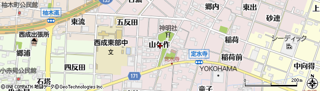 愛知県一宮市定水寺山ケ作周辺の地図