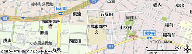 一宮市立西成東部中学校周辺の地図