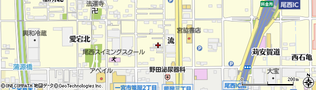 愛知県一宮市開明（流）周辺の地図