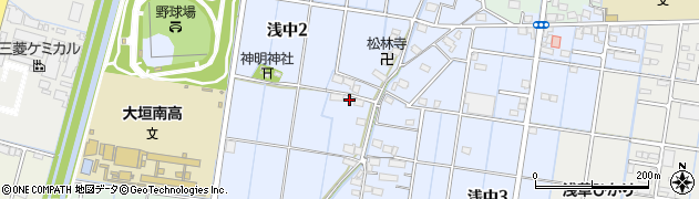 岐阜県大垣市浅中周辺の地図