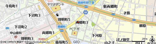 愛知県一宮市両郷町周辺の地図