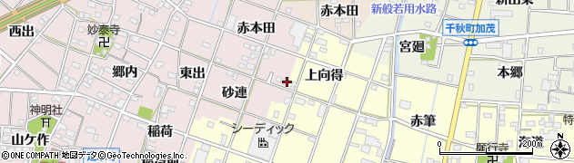 愛知県一宮市定水寺赤本田41周辺の地図