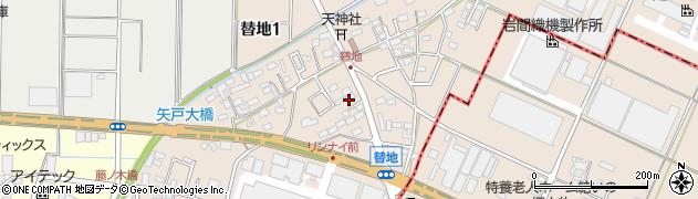 愛知県丹羽郡大口町替地周辺の地図