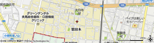 愛知県江南市小郷町粟田木周辺の地図