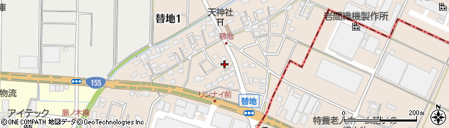 愛知県大口町（丹羽郡）替地周辺の地図