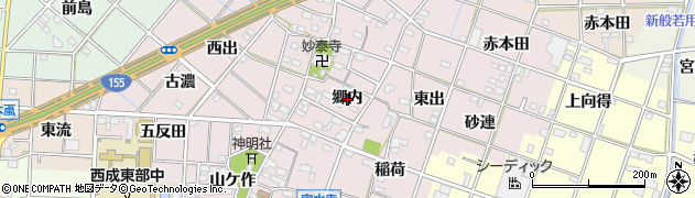 愛知県一宮市定水寺（郷内）周辺の地図