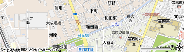 愛知県一宮市今伊勢町本神戸和田西周辺の地図