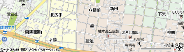 愛知県一宮市柚木颪（流）周辺の地図