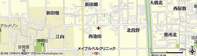 愛知県一宮市開明西池田周辺の地図