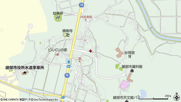 〒623-0005 京都府綾部市里町の地図