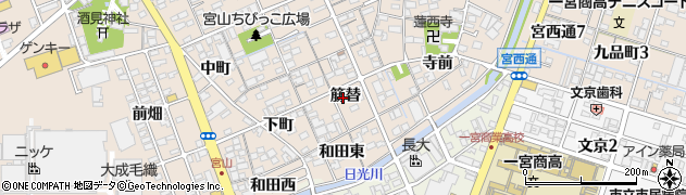 愛知県一宮市今伊勢町本神戸筋替22周辺の地図