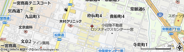 愛知県一宮市枠杁町周辺の地図