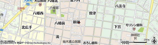 愛知県一宮市柚木颪（新田）周辺の地図