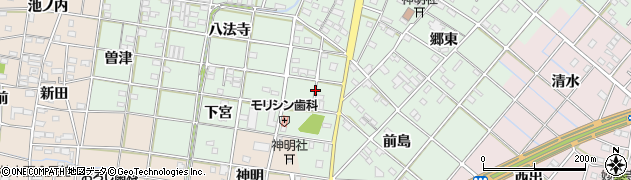 愛知県一宮市西大海道郷前周辺の地図