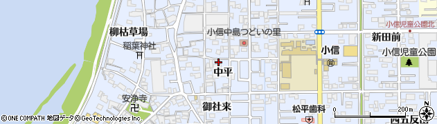 愛知県一宮市小信中島中平周辺の地図