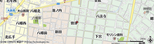 愛知県一宮市西大海道（曽津）周辺の地図