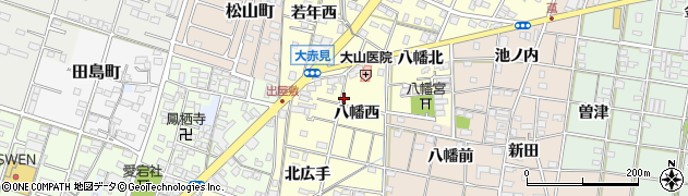 愛知県一宮市大赤見（八幡西）周辺の地図