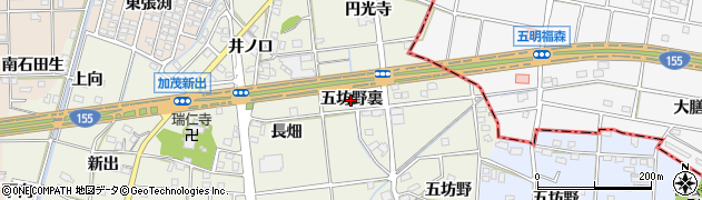 愛知県一宮市千秋町加茂（五坊野裏）周辺の地図