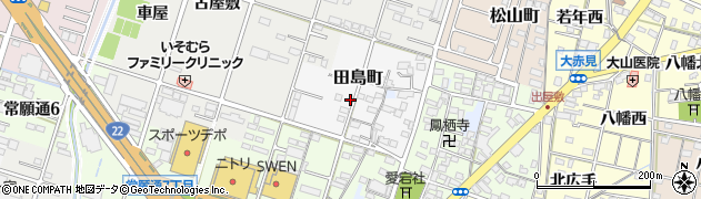愛知県一宮市田島町周辺の地図