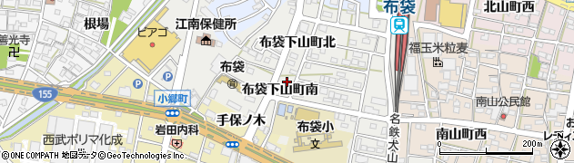愛知県江南市布袋下山町周辺の地図
