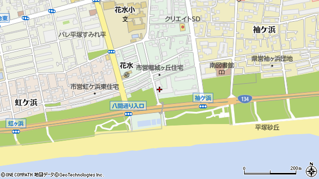 〒254-0814 神奈川県平塚市龍城ケ丘の地図