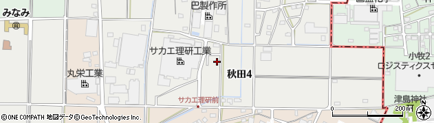 愛知県丹羽郡大口町秋田4丁目周辺の地図