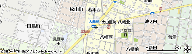 愛知県一宮市大赤見若年西710周辺の地図