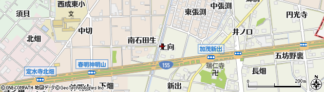 愛知県一宮市千秋町加茂上向周辺の地図