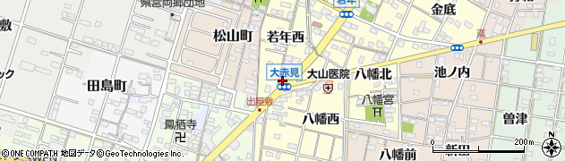 愛知県一宮市大赤見若年西683周辺の地図