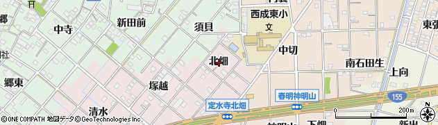 愛知県一宮市定水寺北畑周辺の地図