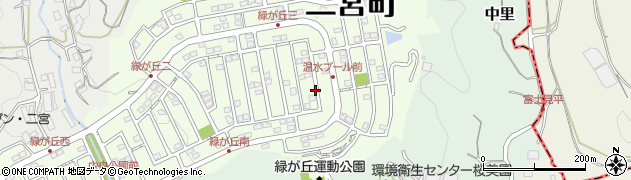 神奈川県二宮町（中郡）緑が丘周辺の地図