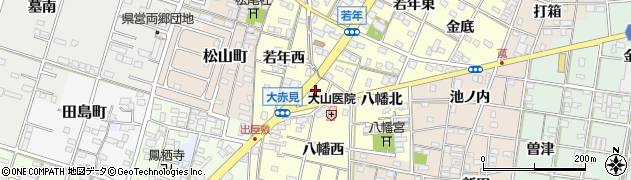 愛知県一宮市大赤見若年西694周辺の地図