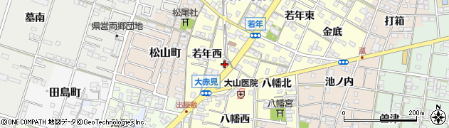 愛知県一宮市大赤見若年西691周辺の地図
