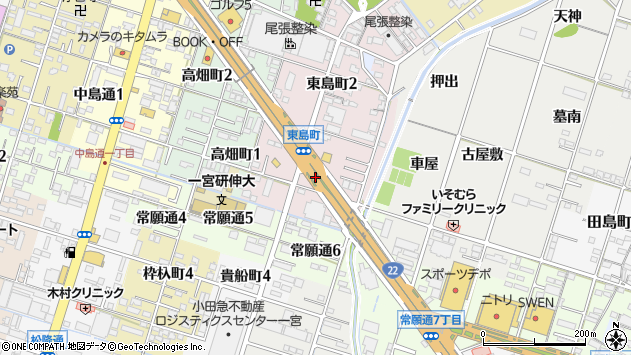 〒491-0074 愛知県一宮市東島町の地図