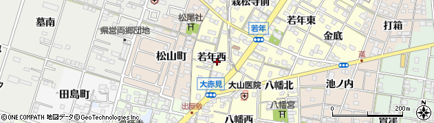 愛知県一宮市大赤見若年西周辺の地図
