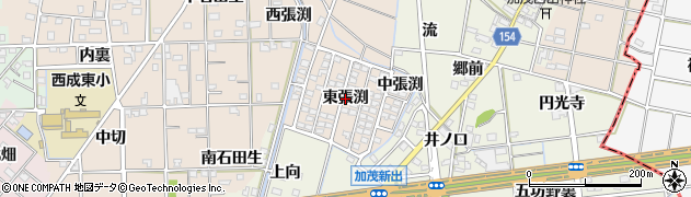 愛知県一宮市春明（東張渕）周辺の地図