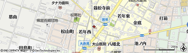 愛知県一宮市大赤見若年西645周辺の地図