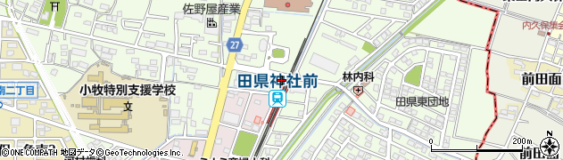 田県神社前駅周辺の地図