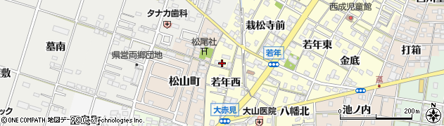 愛知県一宮市大赤見若年西664周辺の地図